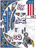 Playfield Plastics-EVEL KNIEVEL (Bally) Plastic set