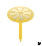 Pop Bumper Caps-Mushroom bumper target 1-3/8 inch yellow flower gold