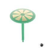 Pop Bumper Caps-Mushroom bumper target 1-3/8 inch green flower gold