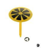 Pop Bumper Caps-Mushroom bumper target 1-3/8 inch yellow flower black