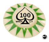 Pop Bumper Caps-Pop bumper cap "100 When Lit -Spade" G/K