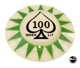 Pop Bumper Caps-Pop bumper cap "100 When Lit -Spade" G/K