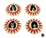 Pop Bumper Caps-KISS (Bally) pop bumper cap set (4) R/K