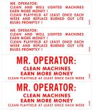 -Mr. Operator cashbox stickers Gottlieb