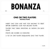 Score / Instruction Cards-BONANZA (Gottlieb) Score cards