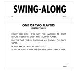 Score / Instruction Cards-SWING ALONG (Gottlieb) Score cards (6)