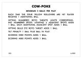 -COW POKE (Gottlieb) Score cards