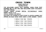CROSS TOWN (Gottlieb) Score cards (5)