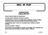 Score / Instruction Cards-2001 (Gottlieb) Score cards (5)