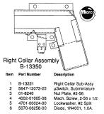 WHIRLWIND (Williams) Cellar bracket assembly right