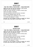 ORBIT (Gottlieb) Score Cards