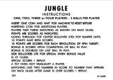 JUNGLE (Gottlieb 1972) Score card set 