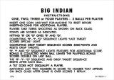 -BIG INDIAN (Gottlieb) Score cards (2)