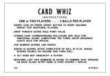 CARD WHIZ (Gottlieb) Score cards