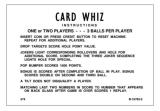 CARD WHIZ (Gottlieb) Score & Instruction Cards