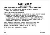 -FAST DRAW (Gottlieb) Score cards