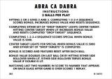 ABRA CA DABRA (Gottlieb) Score cards 