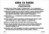 ABRA CA DABRA (Gottlieb) Score cards