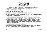 Score / Instruction Cards-TOP SCORE (Gottlieb) Score cards