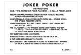 Score / Instruction Cards-JOKER POKER (Gottlieb) Score card EM