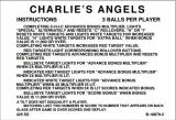 Score / Instruction Cards-CHARLIES ANGELS (Gottlieb) Score card