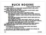-BUCK ROGERS (Gottlieb) Score cards