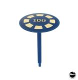 Pop Bumper Caps-Mushroom bumper target 1-3/8 inch blue gold 100 