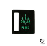 Price Plates-Price plate (Bally) 1 SBA Dollar 7 Plays