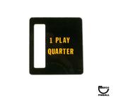 Price Plates-Price plate (Bally) 1 Play Quarter