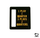 Price Plates-Price plate (Bally) 1 Play/1 Quarter/3 P