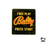 Classic Playfield Reproductions-Price plate (Bally) Free Play