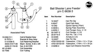 WPC Flipper Lane feeder ball shooter assembly ERNEUERT #1 Williams System 11 