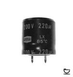 Capacitor 220 uF 200 v radial snap