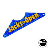 Playfield Plastics-JACKS TO OPEN (Gottlieb) Center plastic