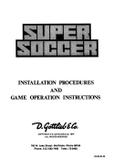 SUPER SOCCER (Gottlieb) Manual & Schematic