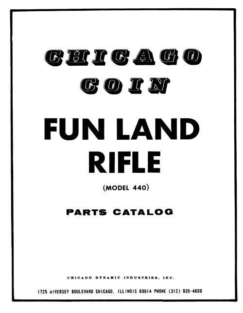 Original Chicago Coin Fun Land Rifle Parts Catalog & Schematics 