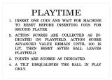 PLAYTIME (Chicago Coin) Score cards