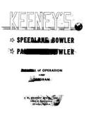 Manuals - Sa-Sp-SPEEDLANE BOWLER (Keeney) Manual