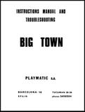 Manuals - B-BIG TOWN (Playmatic) Manual & Schematic