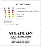 Score / Instruction Cards-SPEAKEASY (Playmatic) Score cards (3)