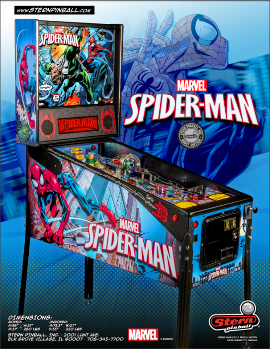 Marvel SPIDERMAN Stern 2008 Original NOS Pinball Machine Flyer Great Artwork 
