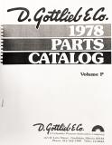 Parts Catalogs-Gottlieb® 1978 Parts Catalog