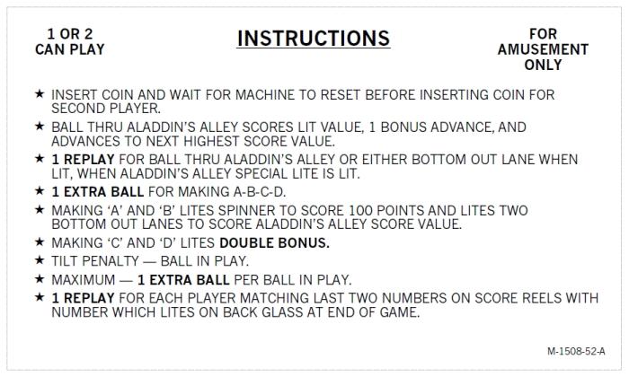 Bally's aladdin's castle coin sales