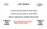 LOST WORLD (Bally) Score Cards (7)