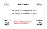 HOT DOGGIN (Bally) Score Cards (6)