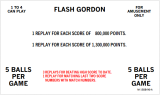 Score / Instruction Cards-FLASH GORDON (Bally) 7 Piece Score Cards