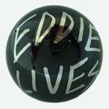 Back Alley Creations-Ball 1-1/16 inch black 'Eddie Lives'