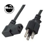 AC Power Cord - 10 foot IEC 90 deg plug - 18 AWG