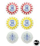 CROSS TOWN (Gottlieb) Pop bumper cap set (6)