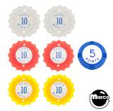 SHOW BOAT (Gottlieb 1961) Pop bumper cap set (7)